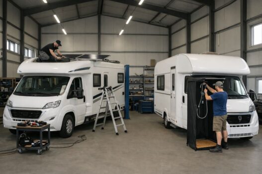Nachrüstung von Wohnmobil und Caravan in Werkstatt